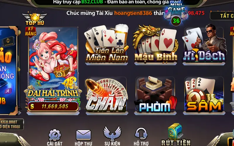 Các game hay tại cổng game B52