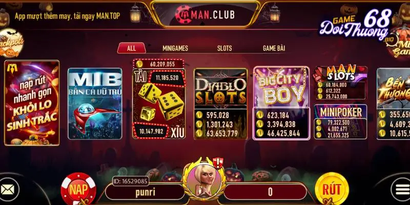 Manclub - Trải nghiệm game đánh bài đẳng cấp phái mạnh