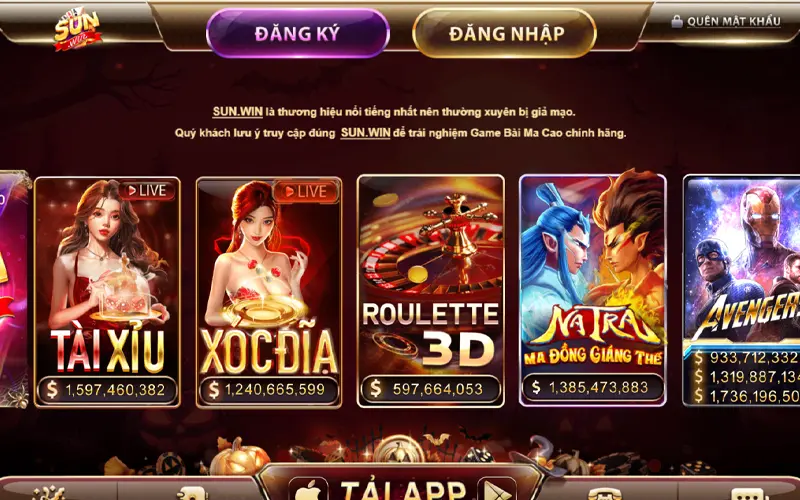 Ưu điểm của cổng game bài đổi thưởng Sunwin