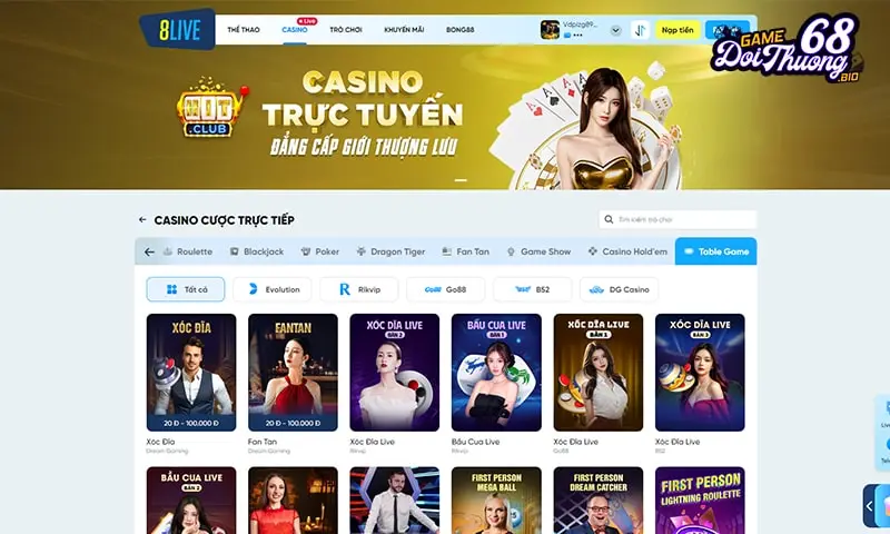 8LIVE – Đỉnh cao giải trí tại nhà cái uy tín